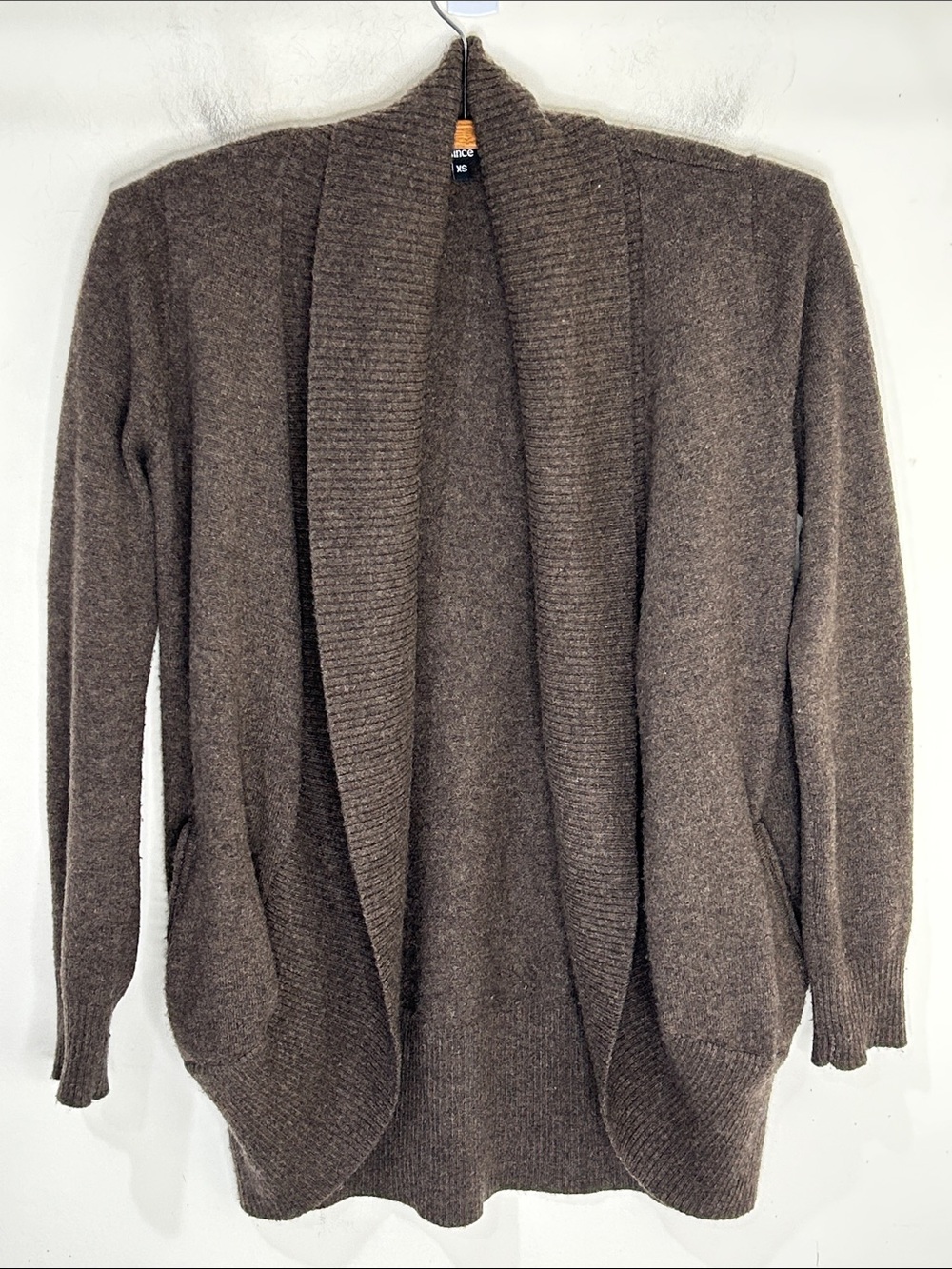 QUINCE Mongolian Cashmere Open Cardigan Sweater Brown Size XS